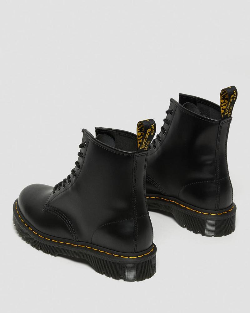 Black Men's Dr Martens 1460 Bex Smooth Leather Platform Boots | CA 552UZG